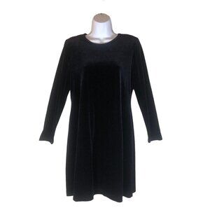 Vintage Ronni Nicole Petite Black Long Sleeve Velvet Mini Dress Goth Punk 10P  S